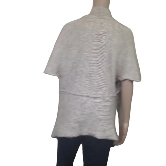 Alpaca Chunky Knit Short Sleeve Cardigan Tan - Picture 3 of 3